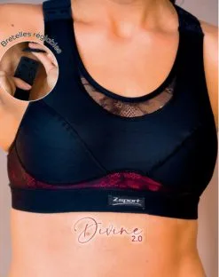 Brassière De Sport Zsport Divine 2.0 (Noir Framboise)