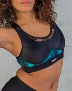 Brassière De Sport Zsport Divine (Noir Bleu)