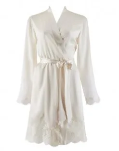 Kimono Aubade Toi Mon Amour 100% Soie (Nacre) -Soutien Gorge Soldes kimono aubade toi mon amour 100 soie nacre 3