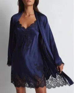 Nuisette Aubade Toi Mon Amour 100% Soie (Marine) -Soutien Gorge Soldes nuisette aubade toi mon amour 100 soie marine 2