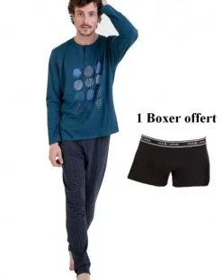 Pyjama Boutonné 100% Coton Massana "Welfare" (Boxer Offert)