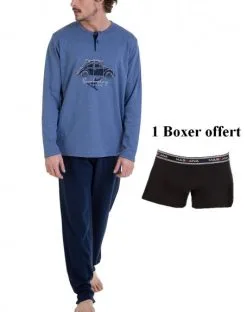 Pyjama Boutonné Massana "Cozy Winter" (Boxer Offert)