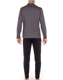 Pyjama Long HOM Fortaleza 100% Coton (Noir Imprimé) 8 Pyjama Long HOM Fortaleza 100% Coton (Noir Imprimé) -Soutien Gorge Soldes pyjama long hom fortaleza 100 coton noir imprime 1