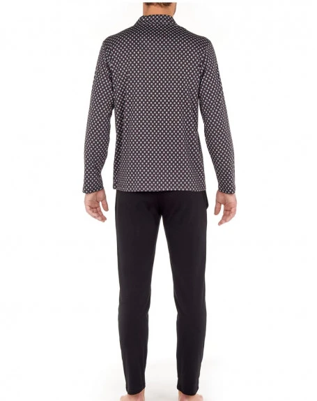 Pyjama Long HOM Fortaleza 100% Coton (Noir Imprimé) 4 Pyjama Long HOM Fortaleza 100% Coton (Noir Imprimé) – Image 2