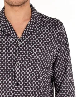 Pyjama Long HOM Fortaleza 100% Coton (Noir Imprimé) 10 Pyjama Long HOM Fortaleza 100% Coton (Noir Imprimé) -Soutien Gorge Soldes pyjama long hom fortaleza 100 coton noir imprime 3