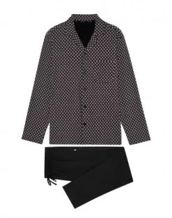 Pyjama Long HOM Fortaleza 100% Coton (Noir Imprimé) 11 Pyjama Long HOM Fortaleza 100% Coton (Noir Imprimé) -Soutien Gorge Soldes pyjama long hom fortaleza 100 coton noir imprime 4