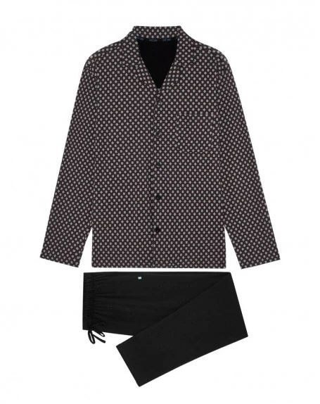 Pyjama Long HOM Fortaleza 100% Coton (Noir Imprimé) 7 Pyjama Long HOM Fortaleza 100% Coton (Noir Imprimé) – Image 5