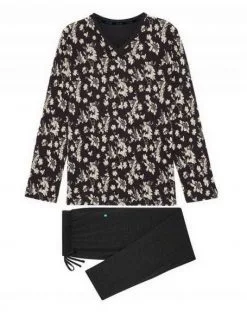 Pyjama Long HOM Tambo 100% Coton (Noir Imprimé) -Soutien Gorge Soldes pyjama long hom tambo 100 coton noir imprime 2