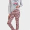 Pyjama Reversible Massana "Coral Love & Grey" -Soutien Gorge Soldes pyjama reversible massana coral love grey