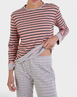 Pyjama Reversible Massana "Coral Love & Grey" -Soutien Gorge Soldes pyjama reversible massana coral love grey 1 2