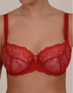 Soutien-gorge Corbeille Armatures Empreinte Flora (Rouge Tentation)