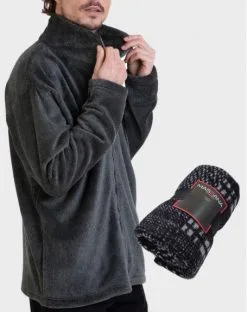 Veste Polaire à Fermeture éclair Massana (Plaid Offert) (Kaki)